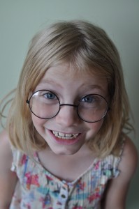 Day 530: This one spent her pocket money on some 'Harry Potter' glasses in the shop yesterday and hasn't taken them off since!