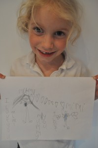 Day 121: Mimi drawing this picture for me "because I love you and because you are the best Mummy in the world"