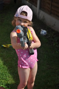 Day 142: Making the most of this gorgeous hot and sunny weather with a watergun fight!