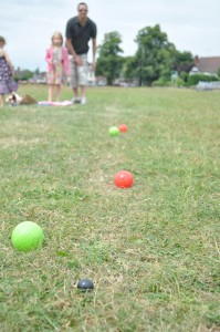 Day 146: Playing games on Milford Common - bowls, football and sticky tennis #happyfamilysummer #summerbucketlistchallenge