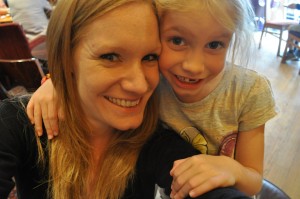 Day 156: Mimi insisting ona selfie with me when Neil and I took the girls for a Friday afternoon coffee-shop treat in town