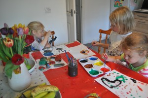 Day 213: A rainy Saturday calls for finally getting round to painting the rocks we collected from the beach on our holiday in Cornwall