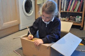 Day 243: There is nothing more exciting than a cardboard box! So far it have been a space rocket, a racing car and a moon buggy...