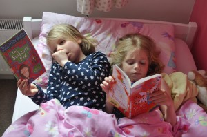 Day 444: A Saturday morning trip to the library = a Saturday afternoon spent snuggled up in bed together reading books :)