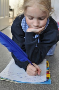 Day 467: This one suddenly decided on the spur of the moment that she wanted to write a letter to her Nana :)