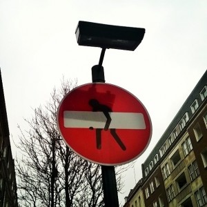 Day 343: Someone has creatively adapted a no-entry sign on Harley Street. Sometimes it's the little things that make you smile the most.