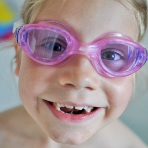 Day 475: This one and her sister have just started swimming lessons. Their teacher told us to get some goggles so they can practice putting their faces in the water and blowing bubbles in the bath. Bath-times just instantly became much more fun!