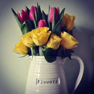Day 342: Today we said goodbye to Vera, my husband's Nan. A very sad day. Yellow roses were her favourite, so these have pride of place on our kitchen table
